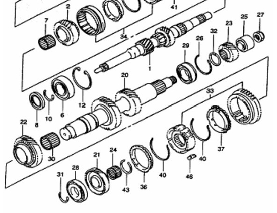 Picture of Gearbox Centre Shaft Rear Bearing (12 mm Type) 1300 cc Engine