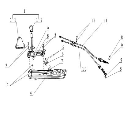 Picture of Gearshift Lever Assembly 1000cc Models TELEPHONE ORDERING ONLY