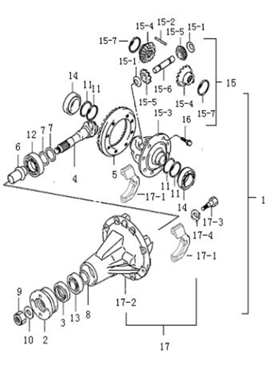 Picture of Rear Axle Differential Unit (1000cc Engine)