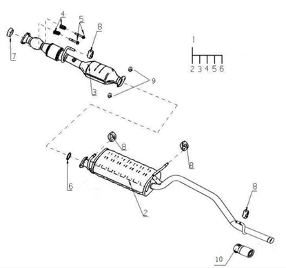 Picture of Exhaust Silencer/Tail Pipe Assembly.