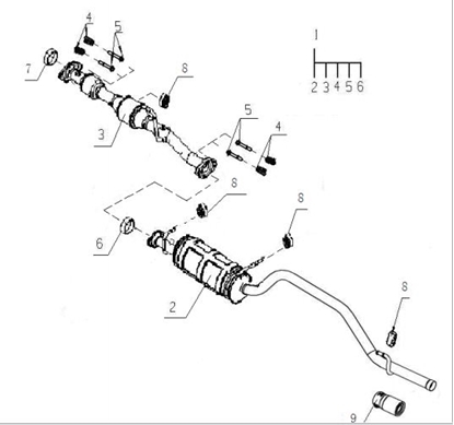 Picture of Exhaust Silencer/Tail Pipe Assembly 1000cc Engine