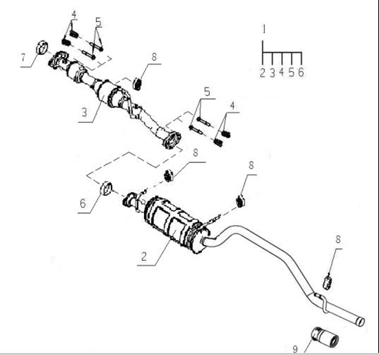 Picture of Exhaust Silencer/Tail Pipe Assembly 1000cc Engine