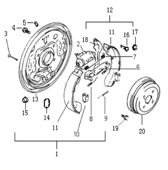 Picture of Right Rear Brake Self  Adjuster Arm