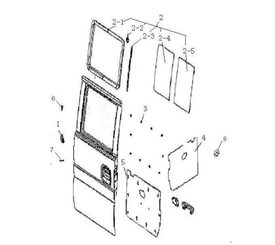 Picture of Left Rear Door Front Sliding Window Glass