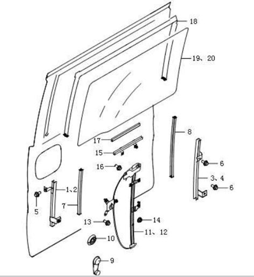 Picture of Side Sliding Door Drop Glass Left