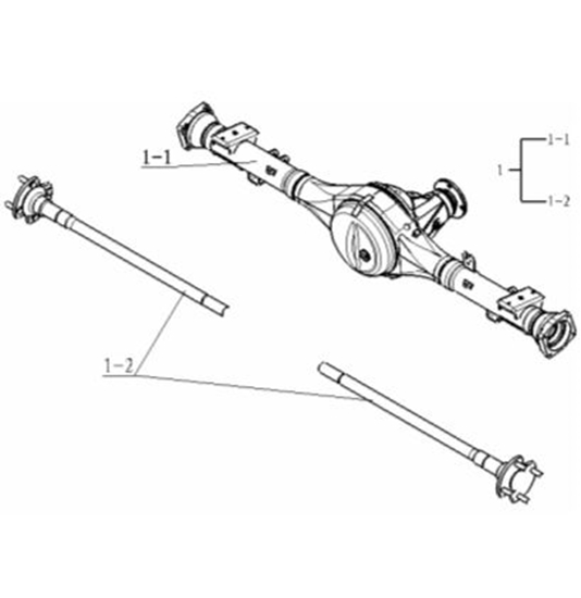 Picture of Rear Axle Assembly (Telephone Ordering Only) Big Cabin Pickup
