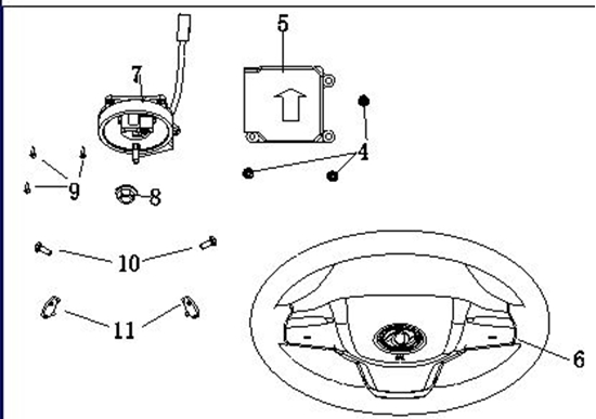 Picture of Air Bag Spiral Cable.  Fits  Loadhopper Big Cabin Pickup