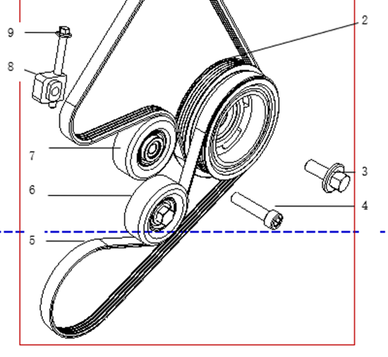 Picture of Engine  Auxiliary Belt Tensioner 1200cc