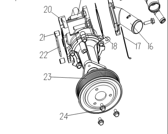 Picture of Water Pump-Thermostat Housing Gasket 1500cc Engines