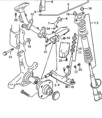 Picture of Left/Right Front Lower Suspension Arm. EC35/ C35 Models