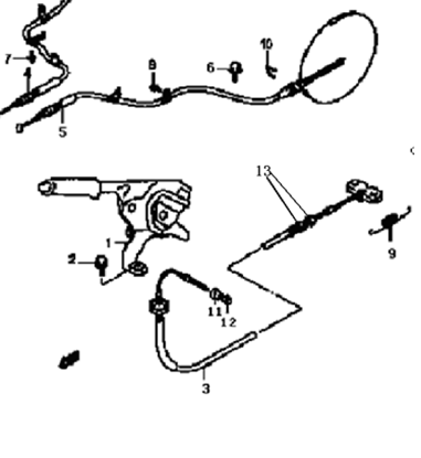 Picture of Front Hand Brake Cable. Fits  Loadhopper Big Cabin Pickup With 1200cc Engine