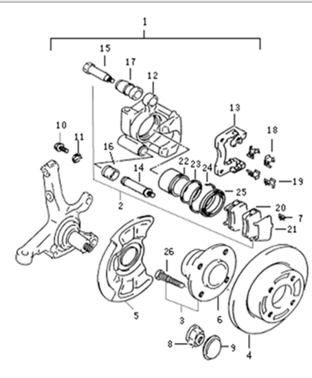 Picture of Right Front Brake Complete Assembly ABS