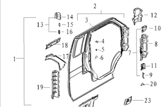 Picture of Cabin Side Skin Left Panel Assembly