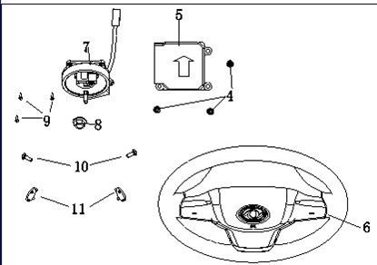 Picture of Air Bag Spiral Cable.  Fits  DFSK "C" Series