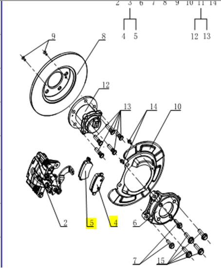 Picture of Front Brake Pad Set. DFSK Glory Models