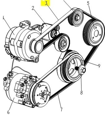 Picture of Engine Water Pump Belt  1115mm Length. TELEPHONE ORDERING ONLY