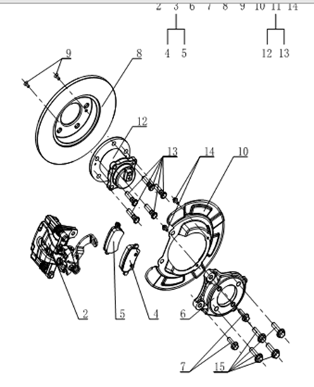 Picture of Rear Brake Pad Set. Glory Models