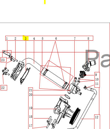 Picture of Thermostat Housing Outlet Pipe Gasket 1200cc Engine