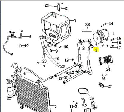 Picture of Air Con Compressor Outlet  Hose