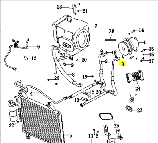 Picture of Air Con Compressor Outlet  Hose